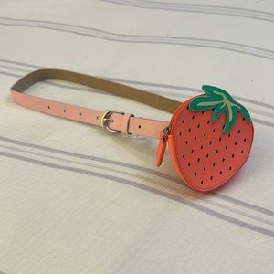 Target belt/waist zip pouch. Light pink leather with adorable Strawberry bag.